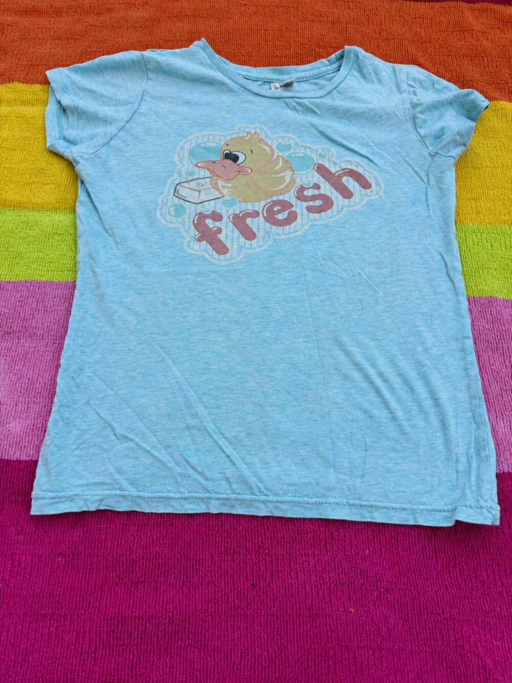 Vintage Y2K Aeropostale duck graphic baby tee, blue, size junior's S